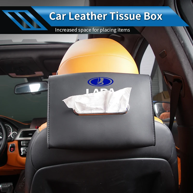 

Leather Car Seat Back Tissue Bag Armrest Box Tissue Storage Box For Lada Priora Sedan Sport Kalina Granta Vesta Niva Largus Vaz