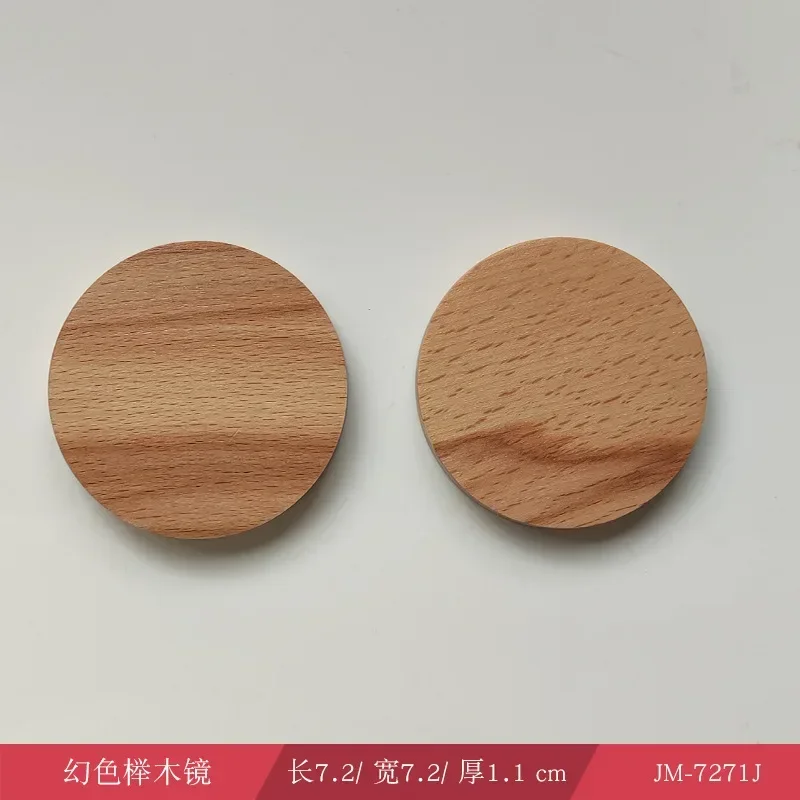 Wood Cosmetic Mirror Round Portable Mirrors Makeup Mirror Student Portable Makeup Small Princess Makeup Mirrors