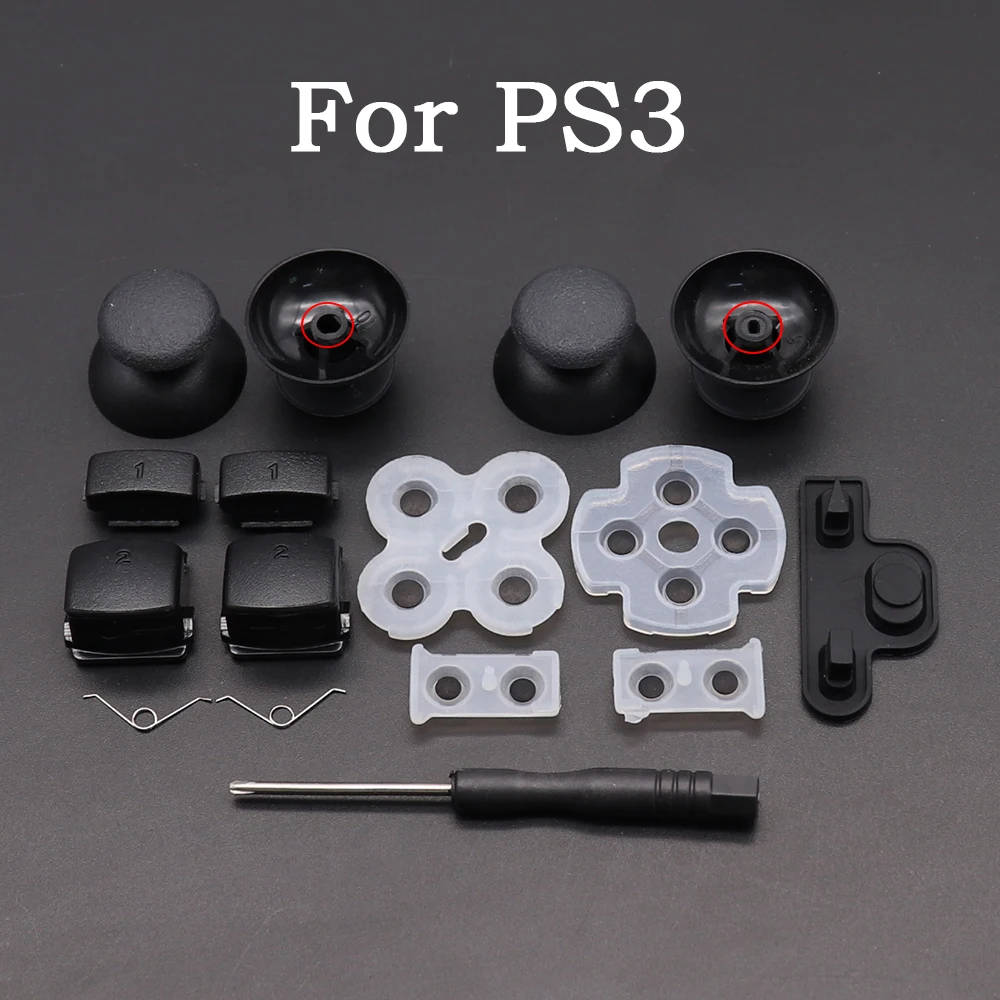 For PS3 Trigger Button L1 R1 L2 R2 Key Springs Kit For PlayStation 3 Gamepad Rubber Button Pad Black Replacement Accessories