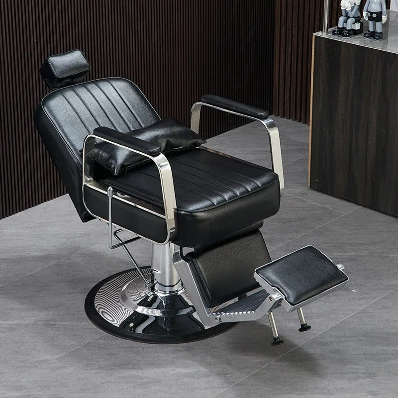 Barbershop Hair Salon Comfort Shave Barber Chair Foldable Backrest Lift Barber Chair Cadeira De Barbeiro Beauty Furniture