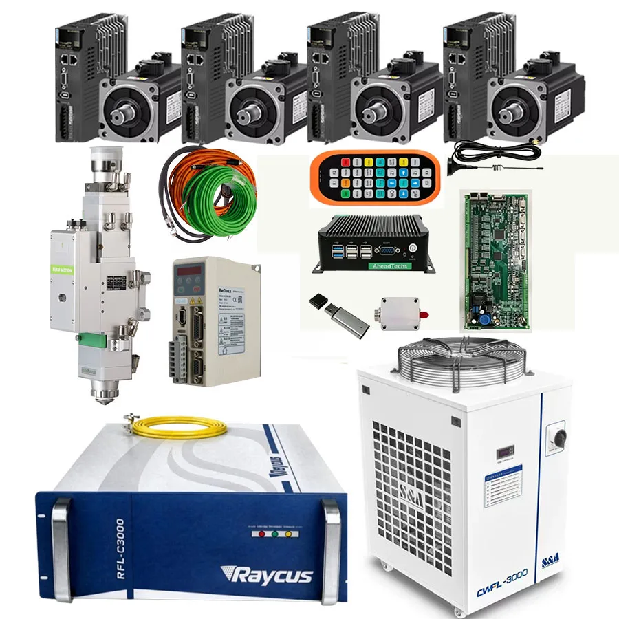 Raycus laser 1500W RFL-C020 2000W RFL-C025 3000W RFL-C3000S  XC4000T Ether CAT laser head BM110 Huichuan servo 750W 400W
