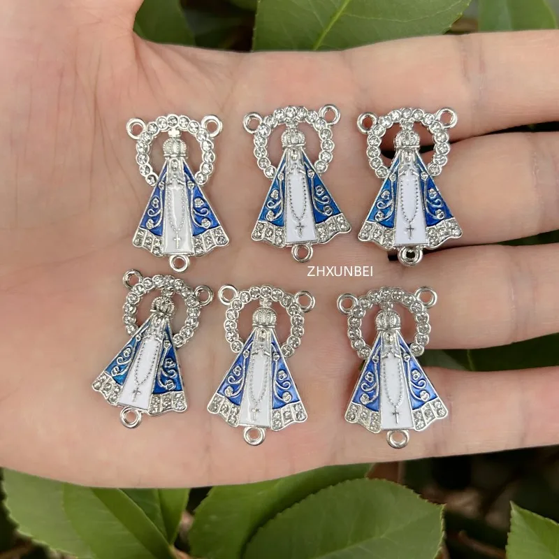 6pcs Our Lady Of Aparecida Patroness Of Brazil Catholic Medals Nossa Senhora Centerpiece for Rosary DIY Jewelry Accessories