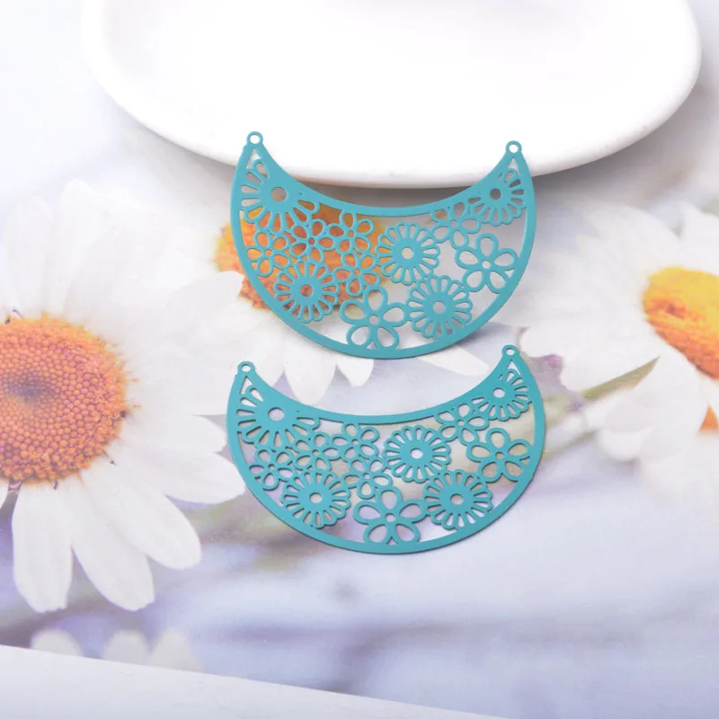 20 Stück Ausverkauf AA4301 Messing Schmuck Mond Anhänger DIY Damen Ohrring Halskette Zubehör – Detail 9