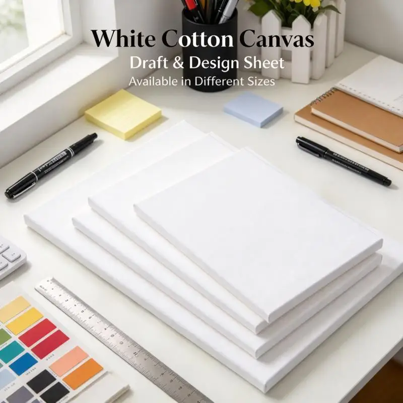 1/5pcs White Blank Square Painting Canvas with Wood Frame Primer for Oil Acrylic Watercolor Artist Art