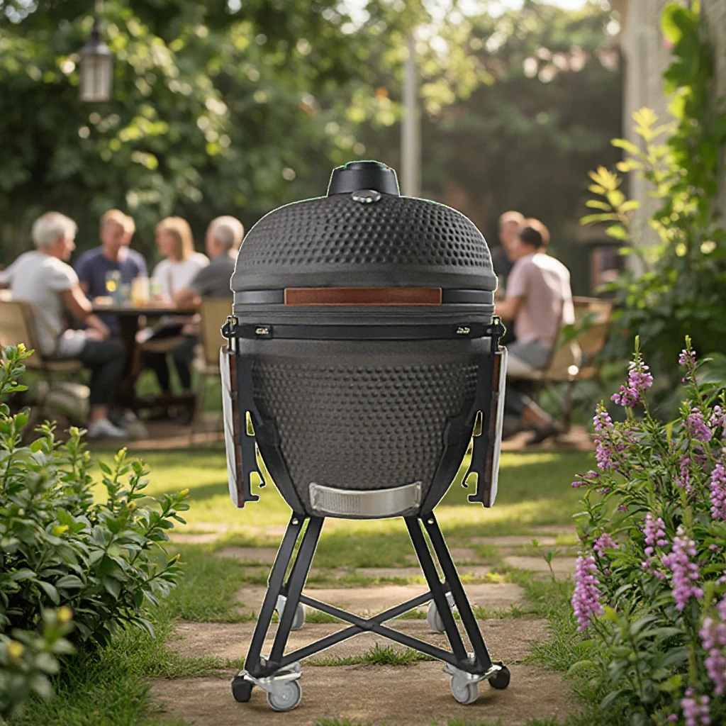 

Garden Backyard Auplex Unique Outdoor Charcoal OEM 23.5 Inch Ceramic BBQ Kamado Grill