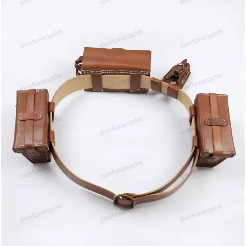 Japanese Style 38 Leather Goods Combination Set Belt/Front and Rear Boxes/Leather Hanging Replica