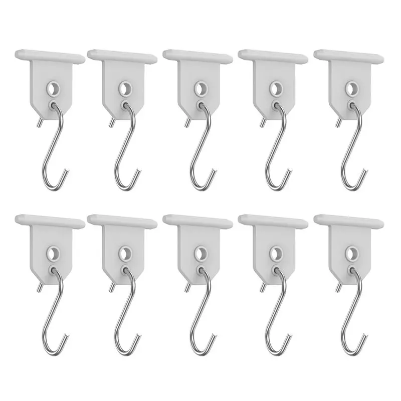 AT63-Hats For RV Awnings 10Pcs Sturdy S-Shaped Camping Awning Hooks Hangers Outdoor Camper Hanging Accessories