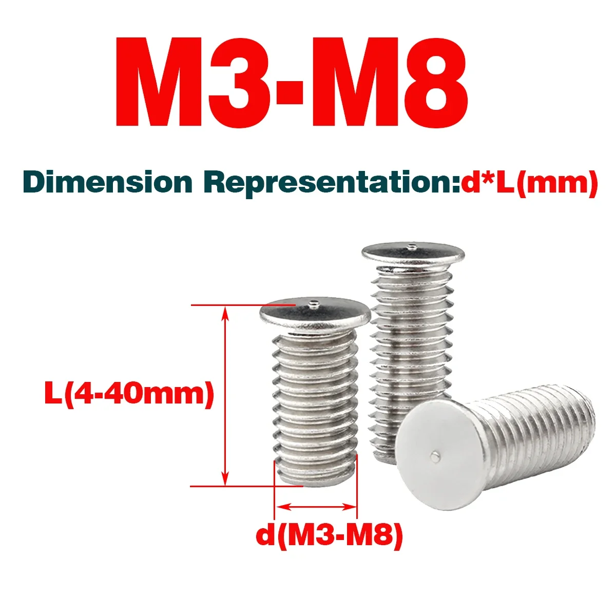 304 SS Welding Screw / Spot Welding Screw / Spot Welding Column Screw M3-M8