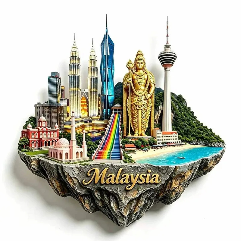 Mexico Fridge Stickers Metal Material Singapore New Zealand Travel Souvenirs Maldives Paris Malaysia Fridge Magnets Gifts