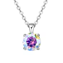 Classic Yellow Gold Cubic Zirconia Pendant 18K Silver Plated - Silver AB color