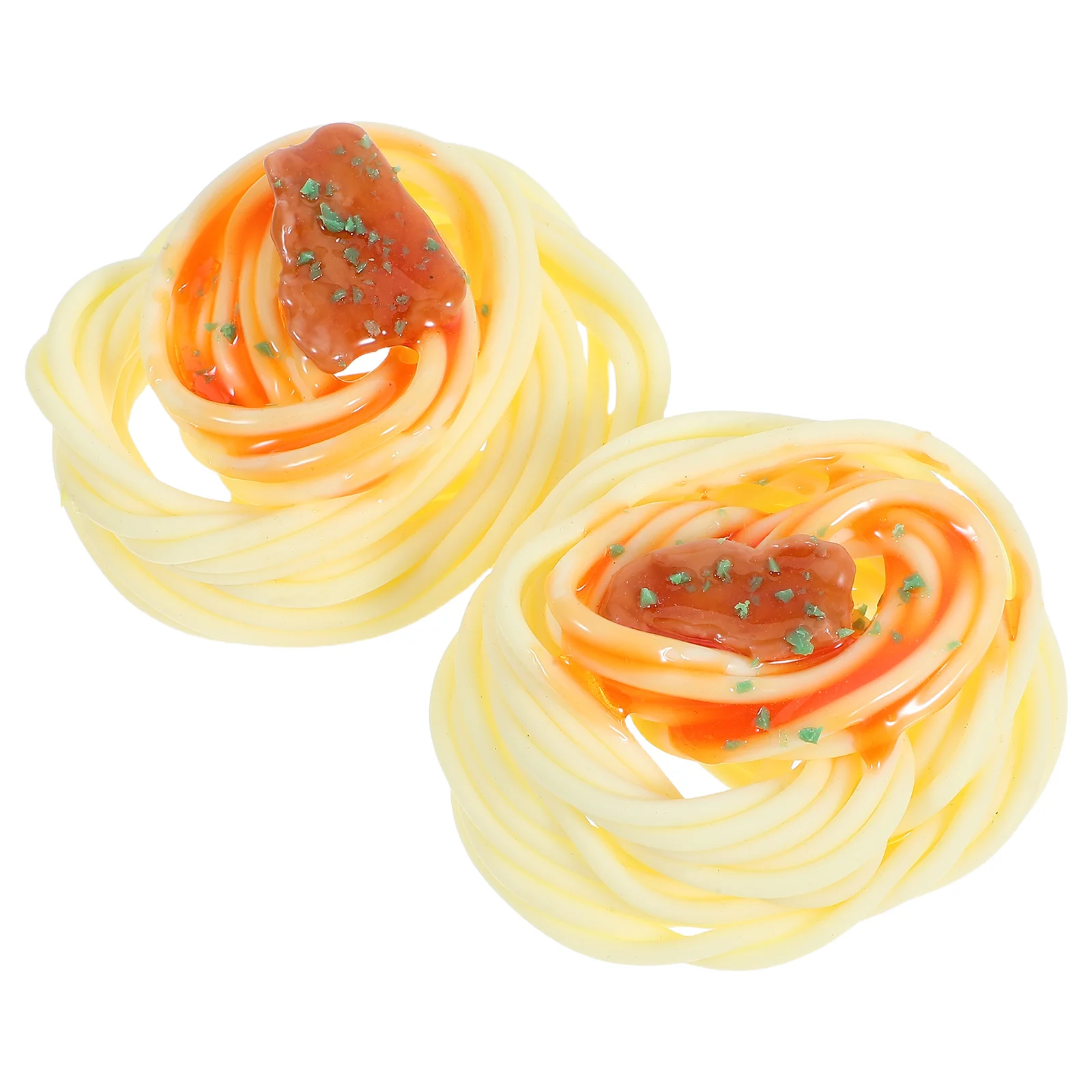 

2 Pcs Simulated Noodle Toys Realistic Artificial Spaghetti Decorative Food Kids Kitchen Accessories Pasta Props