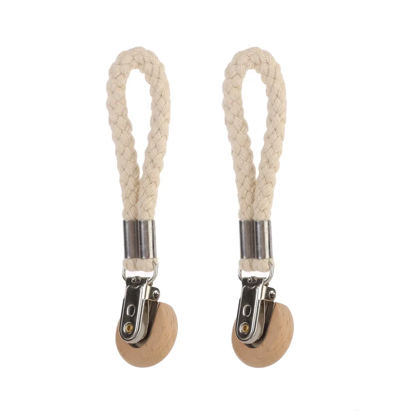 2pcs/pack Towel Clip Multi-Purpose Hook Sock Hanger Kitchen Home Storage Clip Woven Cotton Loop Towel With Metal Clip