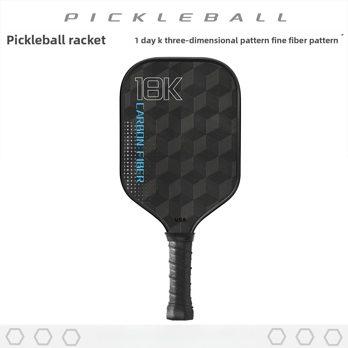18K Three-dimensional Pattern Carbon Fiber Peak Racket 16mm Can Be Customized/patterned Material Racket Pickleball