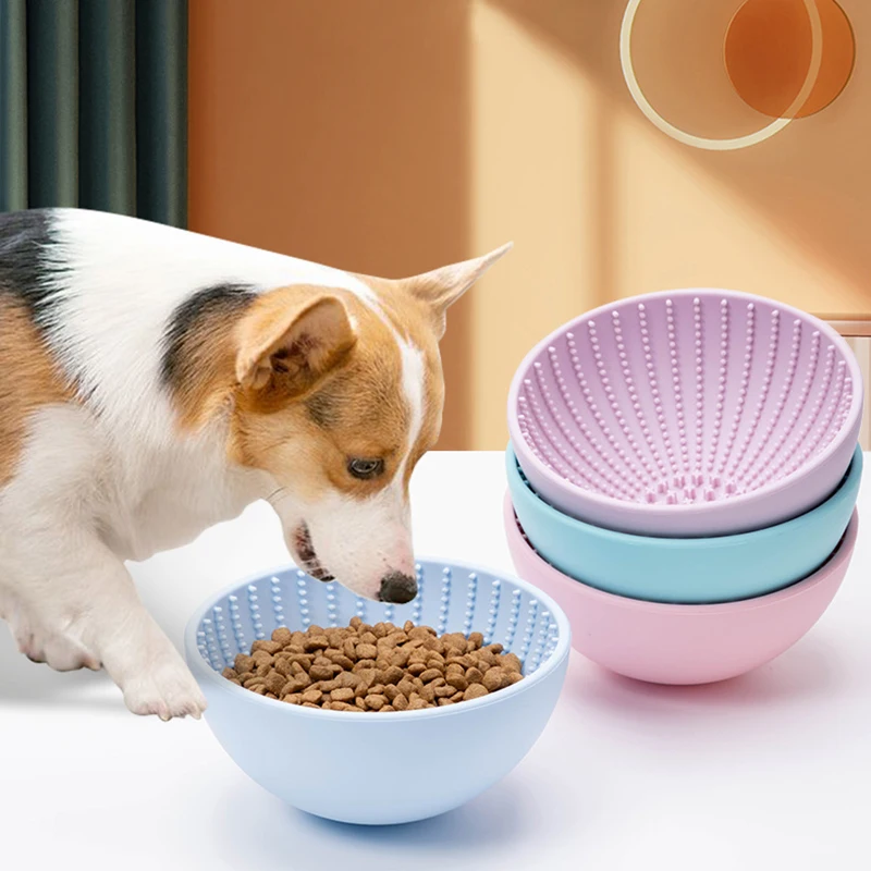 

Anti-spill Non-tipping Pet Slow Food Bowl High Temperature Resistant Washable Soft Silicone Dog Lick Mat Contenedor Comida Perro