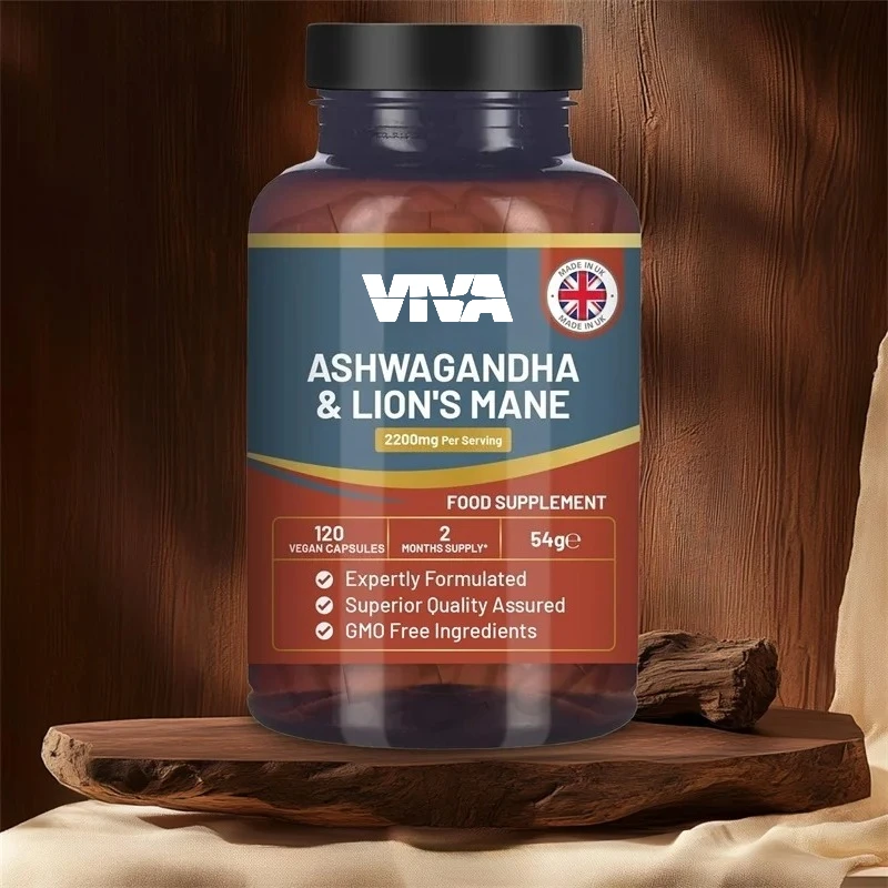 Ashwagandha and Lion’s Mane - Improve Focus, and Boost Immunity, with Black Pepper To Support Cognitive Function & Memory Health