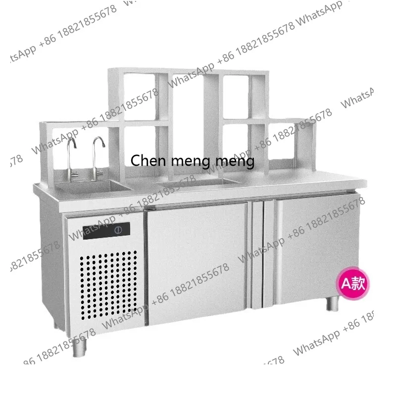 

Complete Set of Equipment for Milk Tea Shop, Coffee Shop, Bar, Refrigerated Operation Fresh Workbench