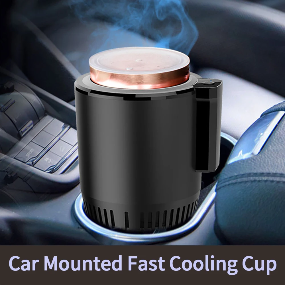 12V Car Cup Cooler DC Cooling Cup for Car with Home Power Adapter Electric Car Office Cup Mug Holder Beverage Drink Refrigerator