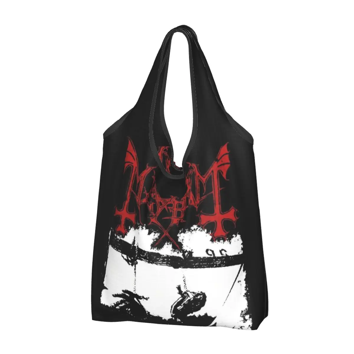 

Large Reusable Mayhem Death Metal Grocery Bags Recycle Foldable Shopping Eco Bag Washable Lightweight