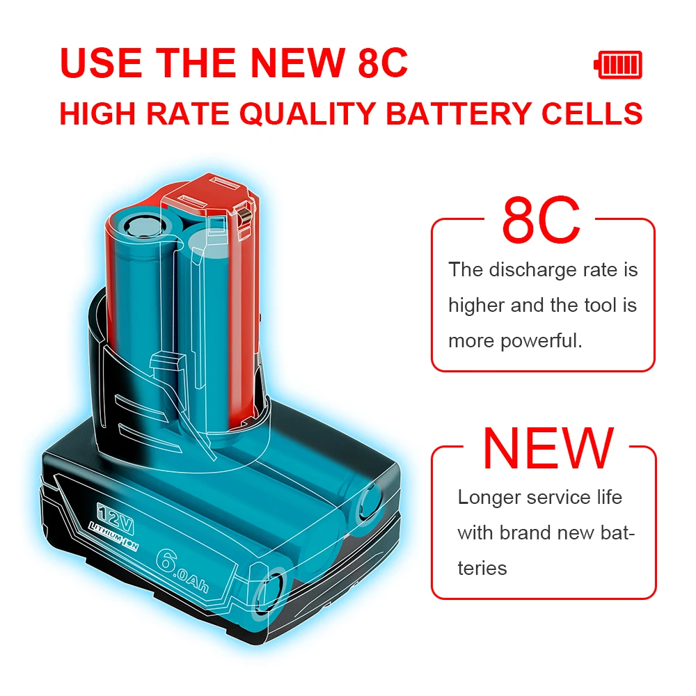 12V 6Ah / 9Ah Li-ion Battery for Milwaukee 12V Tools M12 12V M12B6 XC 6.0Ah Cordless Drill Lithium-Ion Batteries 48-11-2402