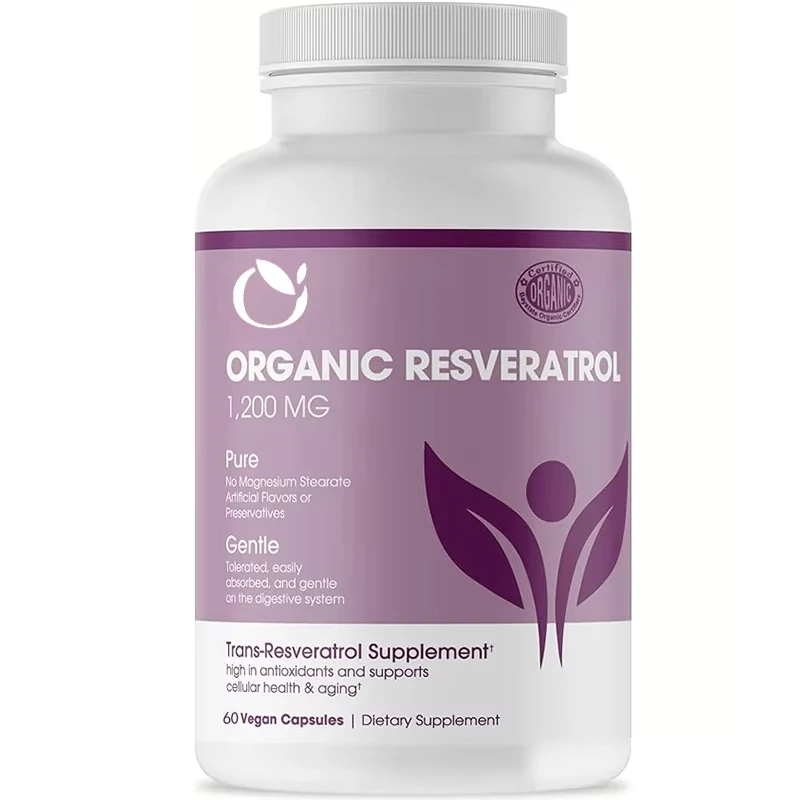 

Organic Resveratrol Supplement -60 Vegetarian Capsules Containing 9% Trans Resveratrol, Green Tea Leaves, and Black Pepper