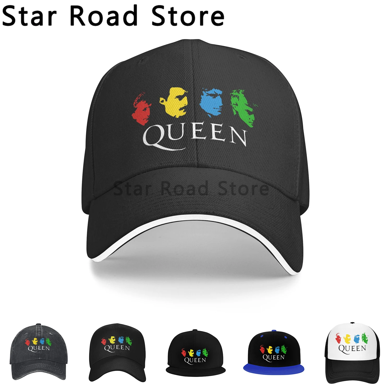 

2024 new Arrivial print Freddie Mercury Pop Music Roll Baseball Cap Women Men Custom Adjustable Adult Dad Hat Outdoor for unisex