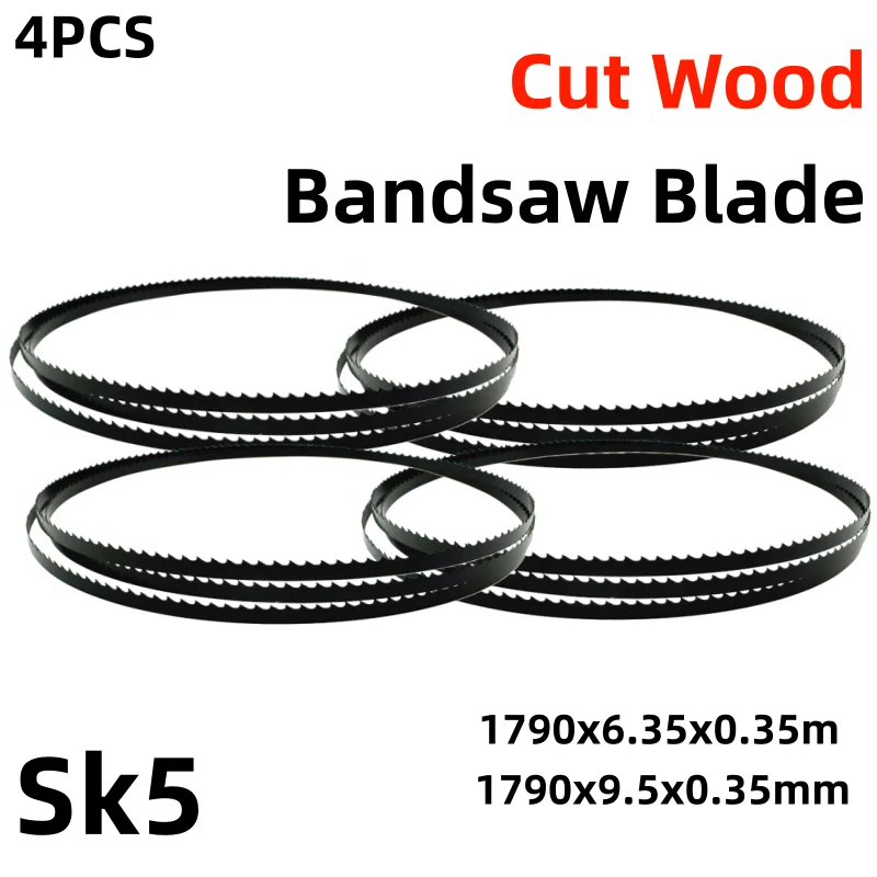 

4Pcs Bandsaw Blades 1790mm Band Saw Blade 1790 6.35 9.5 0.35 mm 6T 10T TPI for HBS 251 HBS261 Cutting Plastic Wood