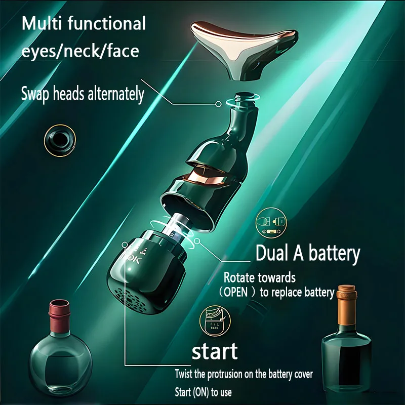 مكركرنت مدلك الوجه رفع وثابت الجلد مقدمة مكركرنت تجديد الجلد مكافحة الشيخوخة جهاز التجميل مدلك الوجه #3