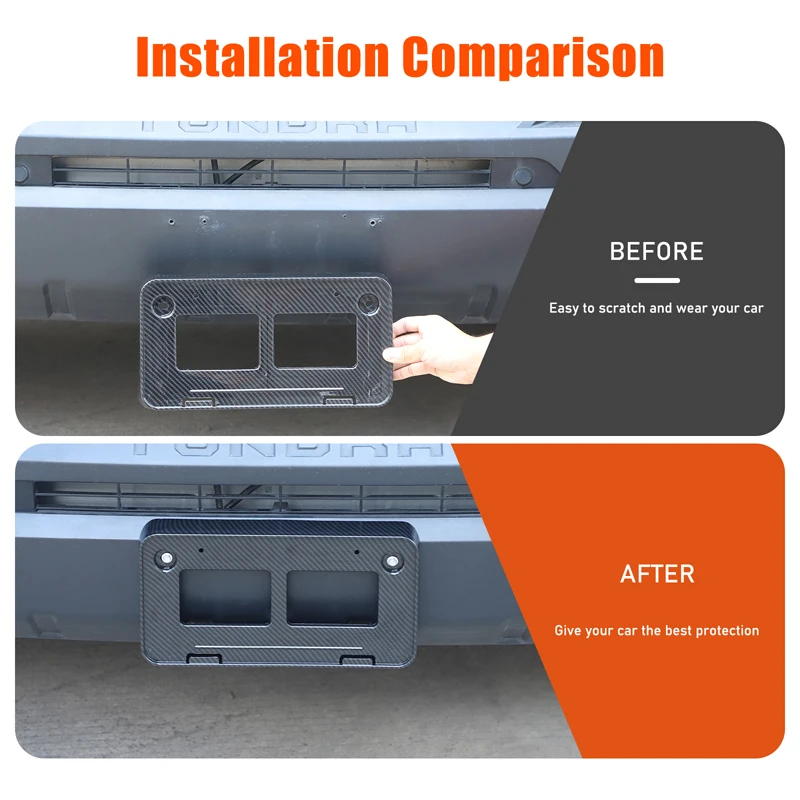 

Для Toyota Tundra 2022 + ABS углеродное волокно автомобильный передний бампер кронштейн номерного знака аксессуары для модификации внешнего вида автомобиля