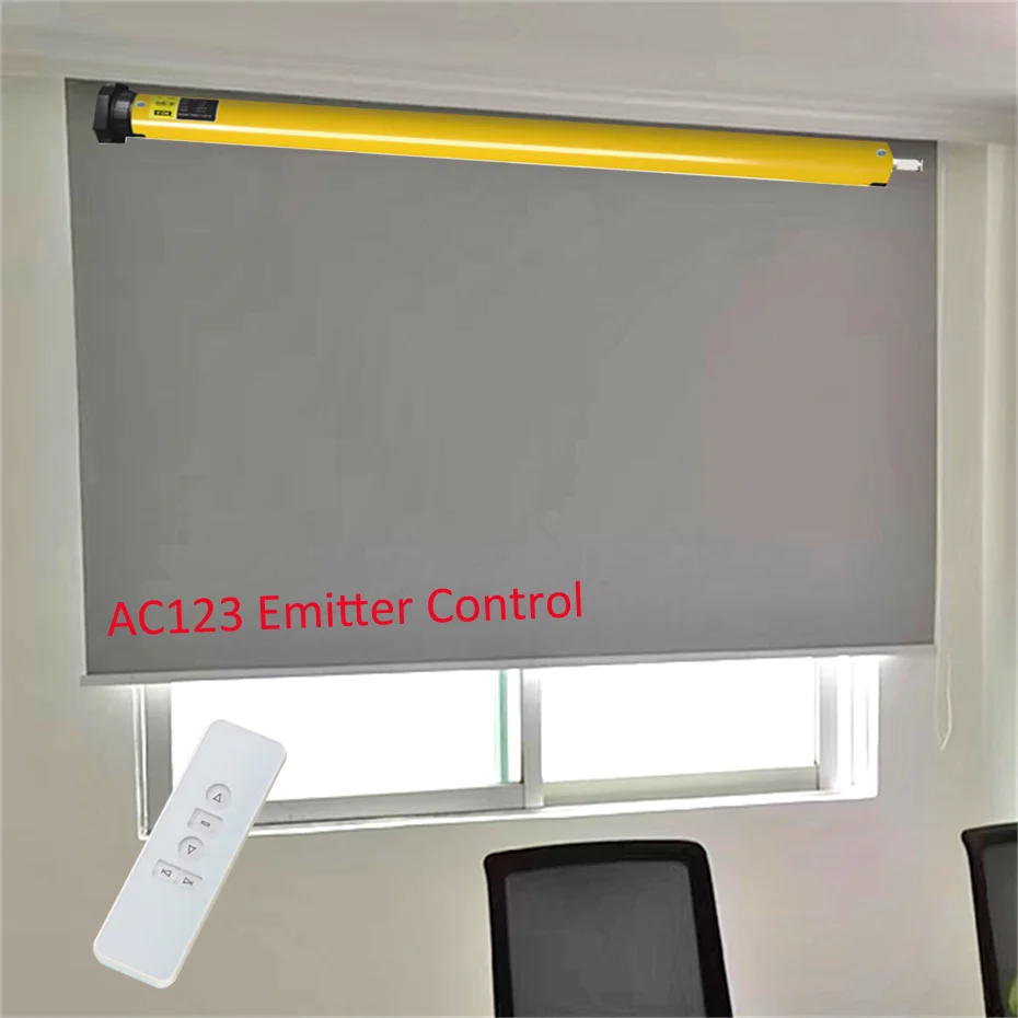 A-OK AM28 1.8/25 Rolling Tubular Motor,via RF433 Remote,Built-in Battery,for Rolling/Roman Curtain/Sun Blinds,Dia. 38mm Tube,USB