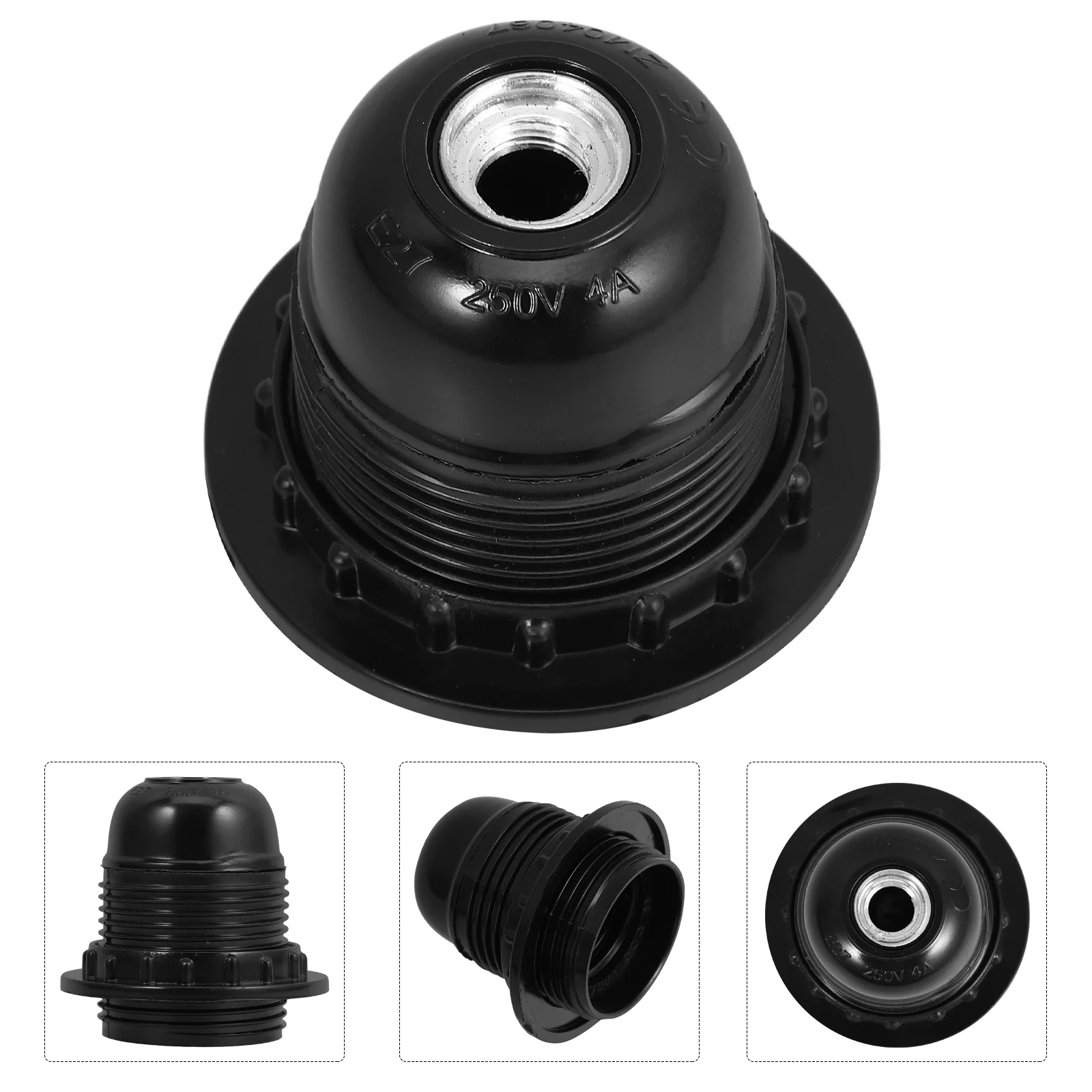 

5Pcs E27 Bakelite Lamp Socket Replacement Light Holder Durable Lamp Bulb Base for Household Light Fixtures Bulb Socket