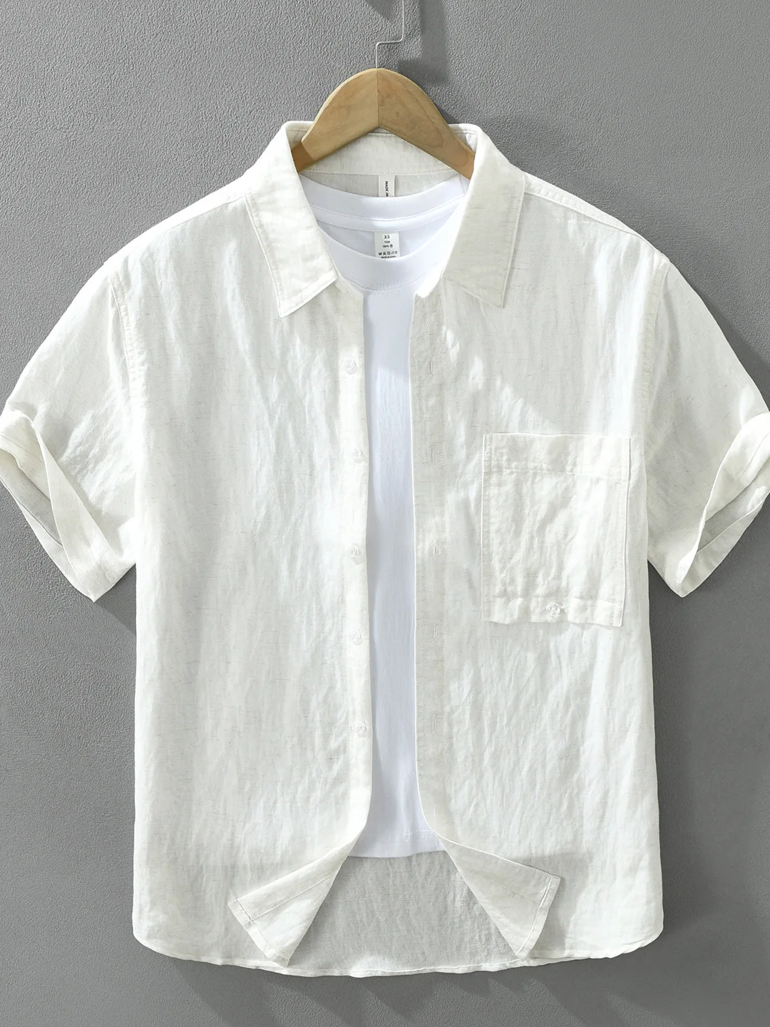 

Linen Blend Short Sleeve Shirt Men Summer Thin Breathable Comfortable Sun Protection Loose Casual Shirt Trendy