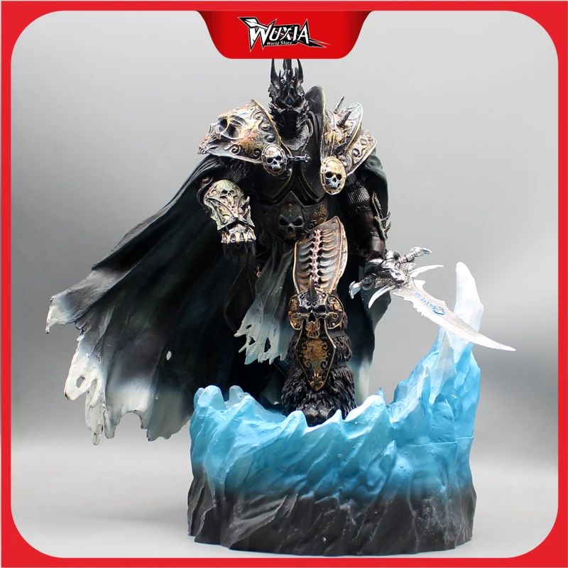 36cm Arthas Lich King Game Peripheral Frozen Throne Can Emit Light Pvc Model  Statue Ornament Desktop Decorations Toy Collection