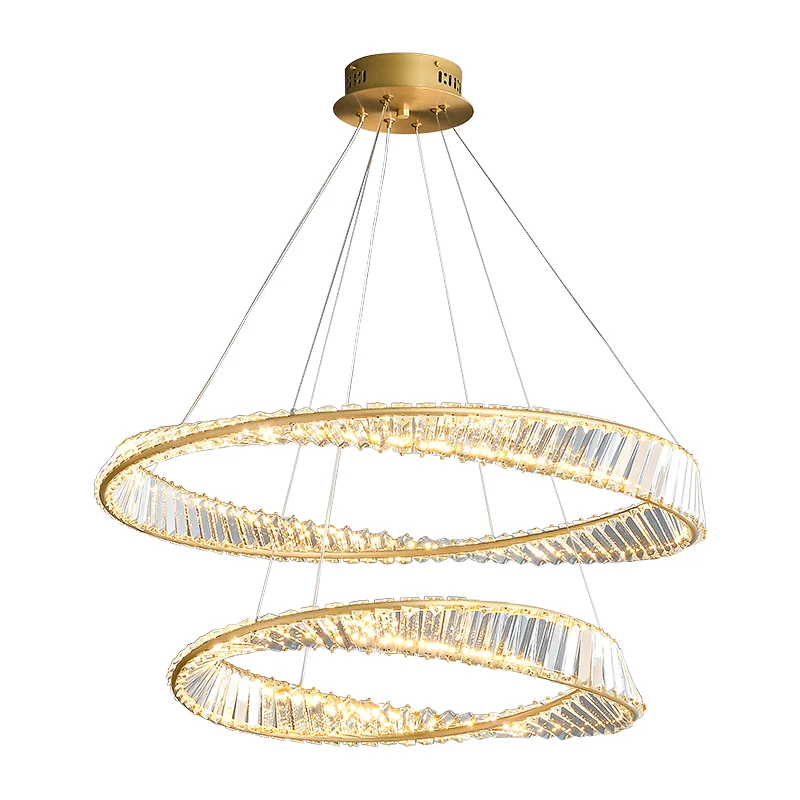 

Light luxury living room headlights household all-copper lamps modern simple crystal chandelier