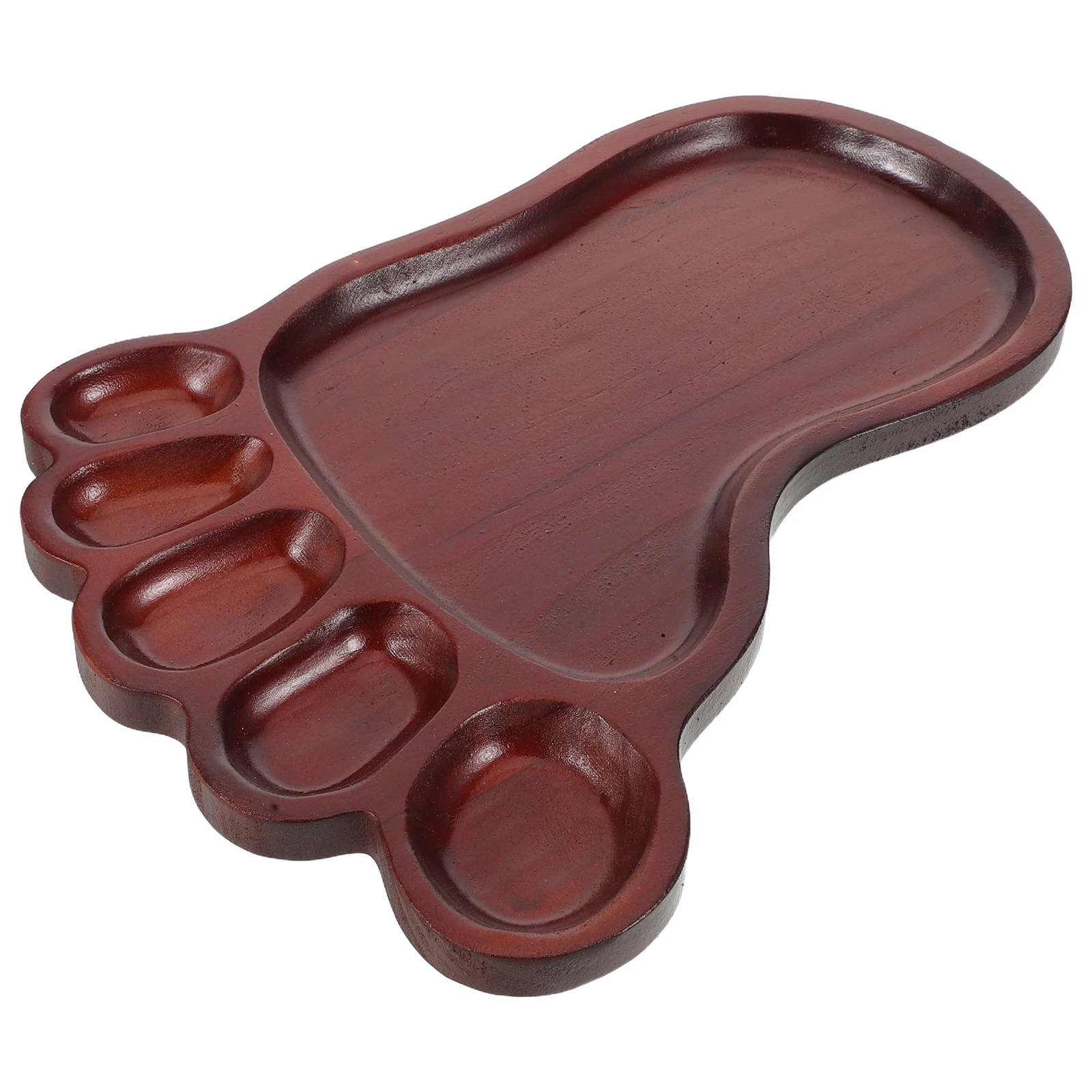 

Wooden Serving Tray Divided Compartments Snack Plate For Candies Nuts Fruits Natural Walnut Wood Multi Section Food Platter