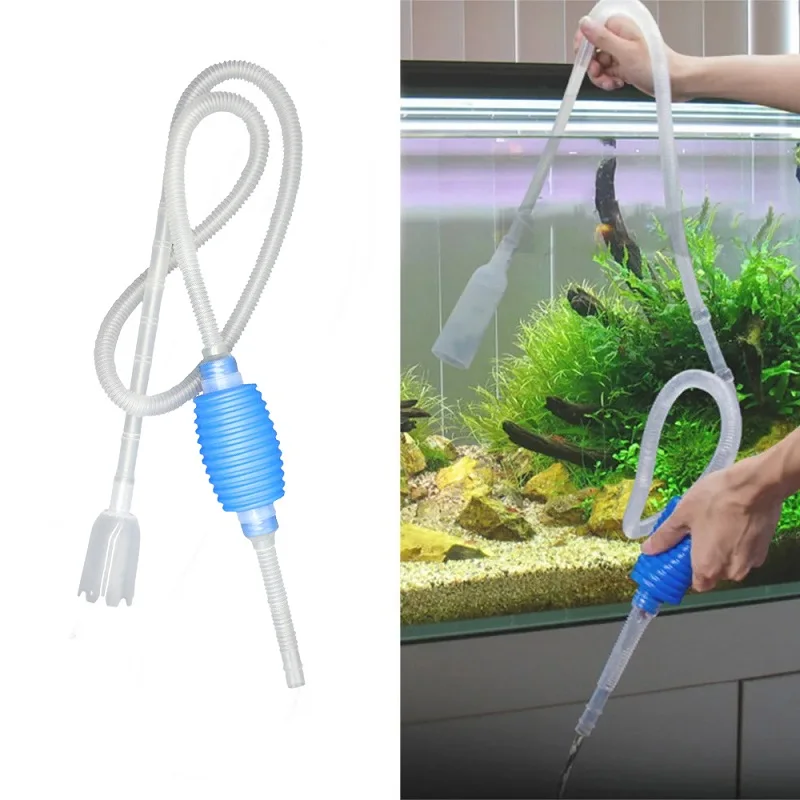 Sifón para acuario, sifón para pecera, bomba de aspiradora, cambiador de cambio de agua semiautomático, accesorios de filtro de agua de grava