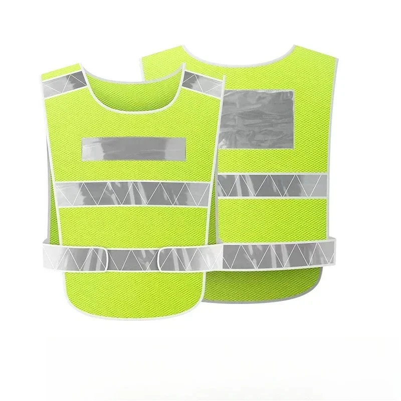 반사 보안 재킷 조정 가능한 민소매 안전 조끼 야외 달리기 스포츠를위한 통기성 안전 의류 작업복