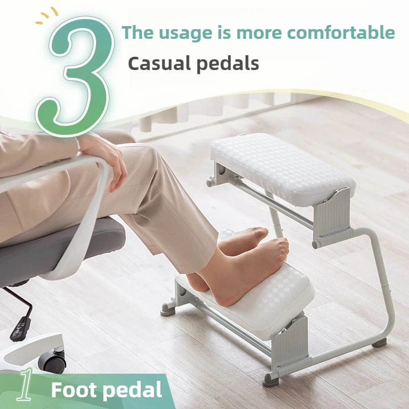 Ergonomic Adjustable Foot Rest Stool - Anti-Slip Office Footrest Pregnancy Safe Floor Pedal for Home/Work Desk Comfort