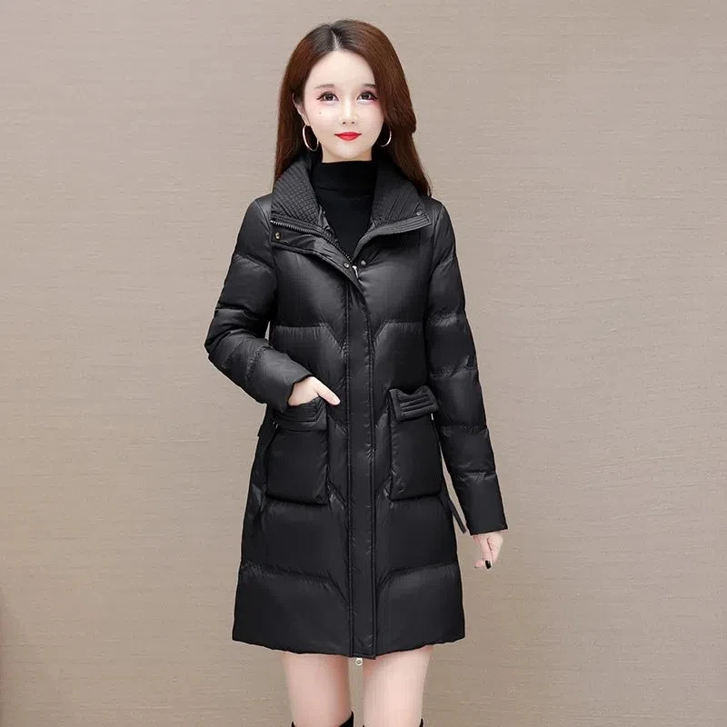 Women's Down  Loose Slim Midlength  Lapel High-end Fashion Middle-aged Mother Winter White Duck Down Warm Coat Female Tide