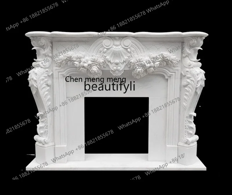 

Q178 CCStone fireplace French marble fireplace European modern light luxury carved fireplace rack