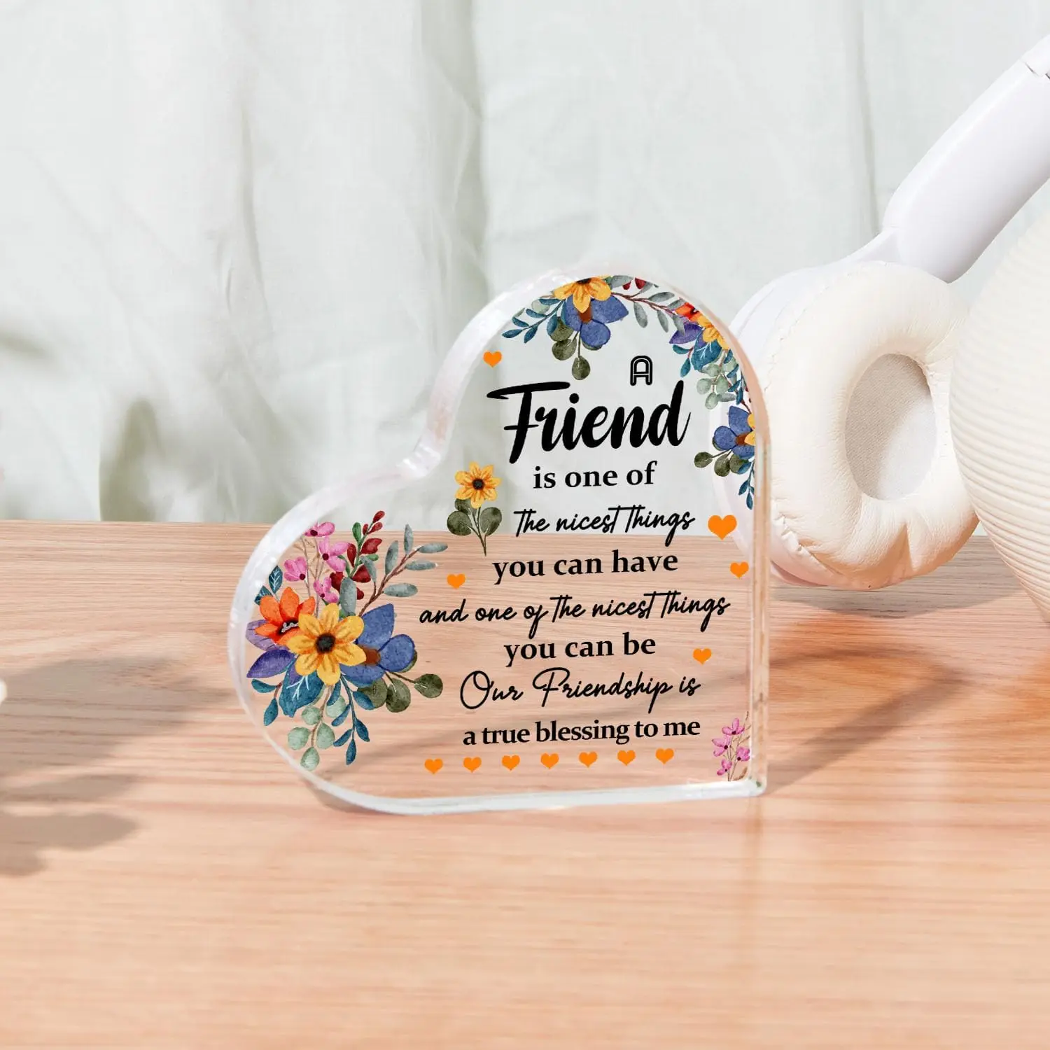 Friend is Nicest Things Acrylic Plaque Sign Friendship Keepsake Decor Thank You Gift for Bestie Friend Coworker Heart Plaque