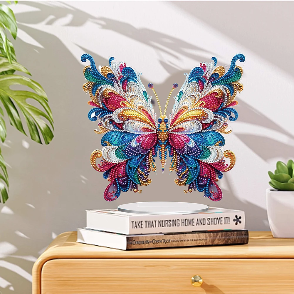 

Butterfly Table Top Diamond Painting Ornament Kits Animal Diamond Painting Desktop Decorations Colorful Bedroom Table Decoration