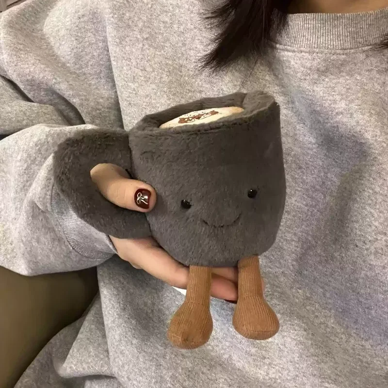 Plush Coffee Cup Jelly Cat Fun Cute Plush Toys Soothing Sleep Plush Doll Surprise Gifts Plush Doll Cute Backpack Plush Pendant