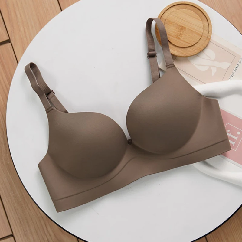 Image of FINETOO 1 Stück Damen Nahtloser Drahtloser BH Glatter T-Shirt-BH Weich Gepolsterter Komfort-Bralette mit Verstellbaren Trägern Alltags-Unterwäsche