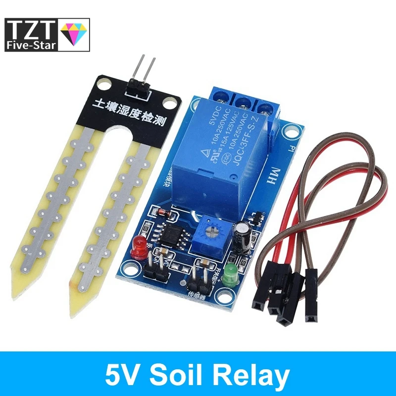 TZT Capacitive Soil Moisture Sensor Module / Soil Humidity Digital Display Relay Control Module Automatic Watering For Arduino