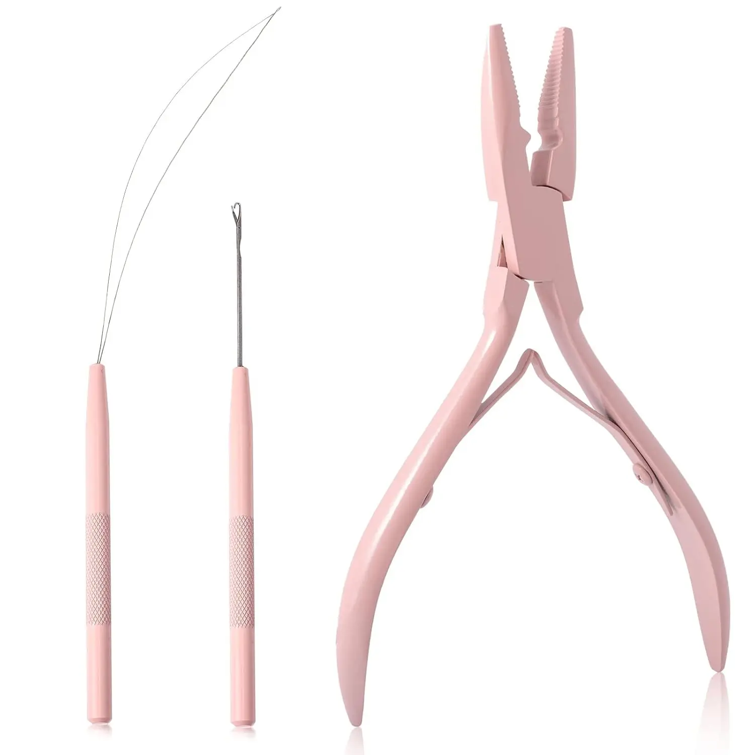 ARLANY Hair Extension Pliers Kit Hair Extension Pliers for Micro Beads Hair Extension Loop Needle Pulling Hook Bead Device Tool