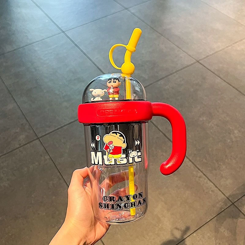 Miniso 2025 High-Quality Birthday Gift 830ml CapacityYoupin Crayon Shinchan Straw Cup for Girls New