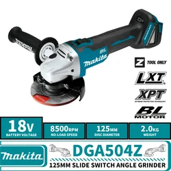 Makita DGA504Z Brushless Cordless 125MM Slide Switch Angle Grinder 18V LXT Lithium Power Tools 8500RPM