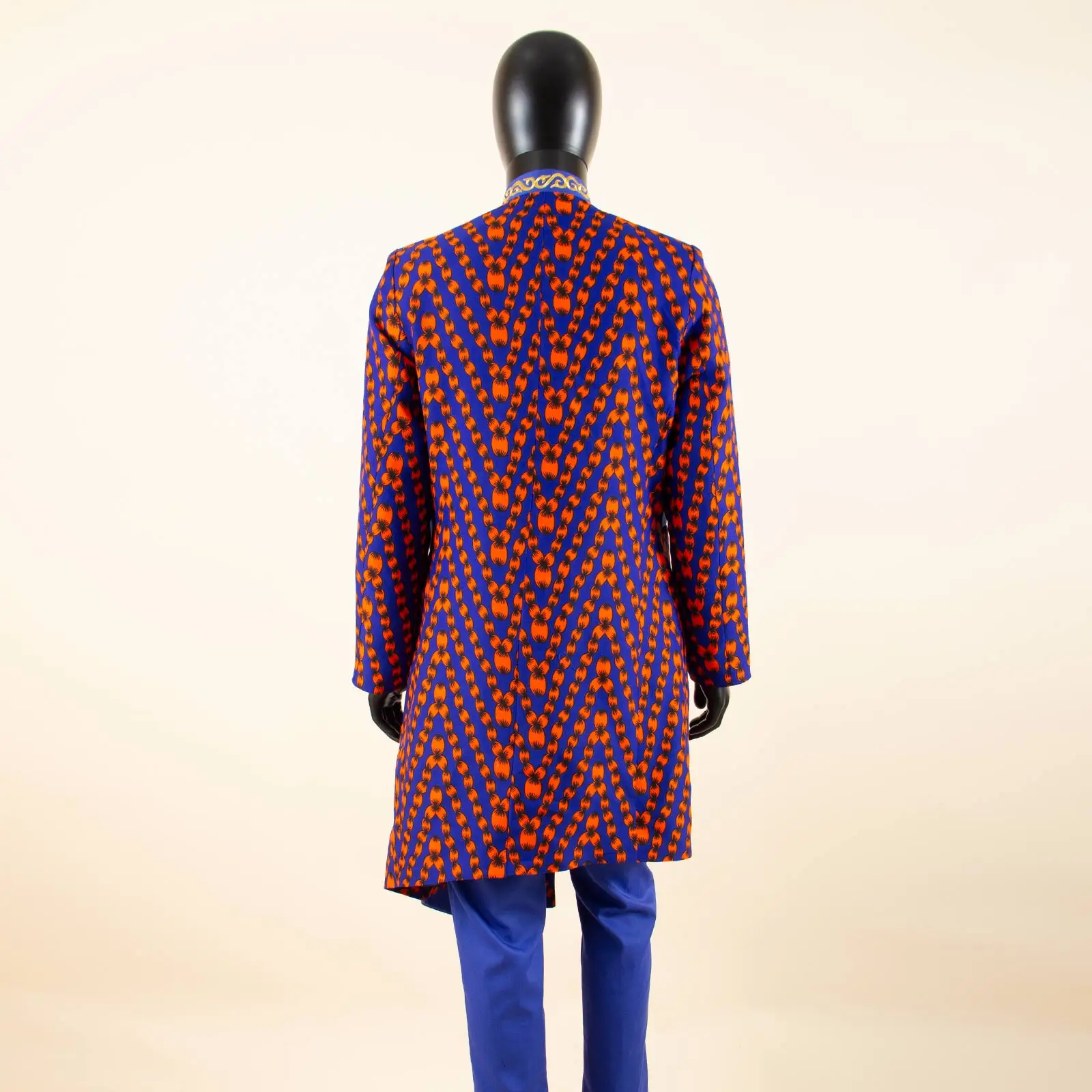 Men`s Business Suits Single Breasted Embroidery Chain Print Blazer and Pants Set African Clothes for Party Wedding 2516001
