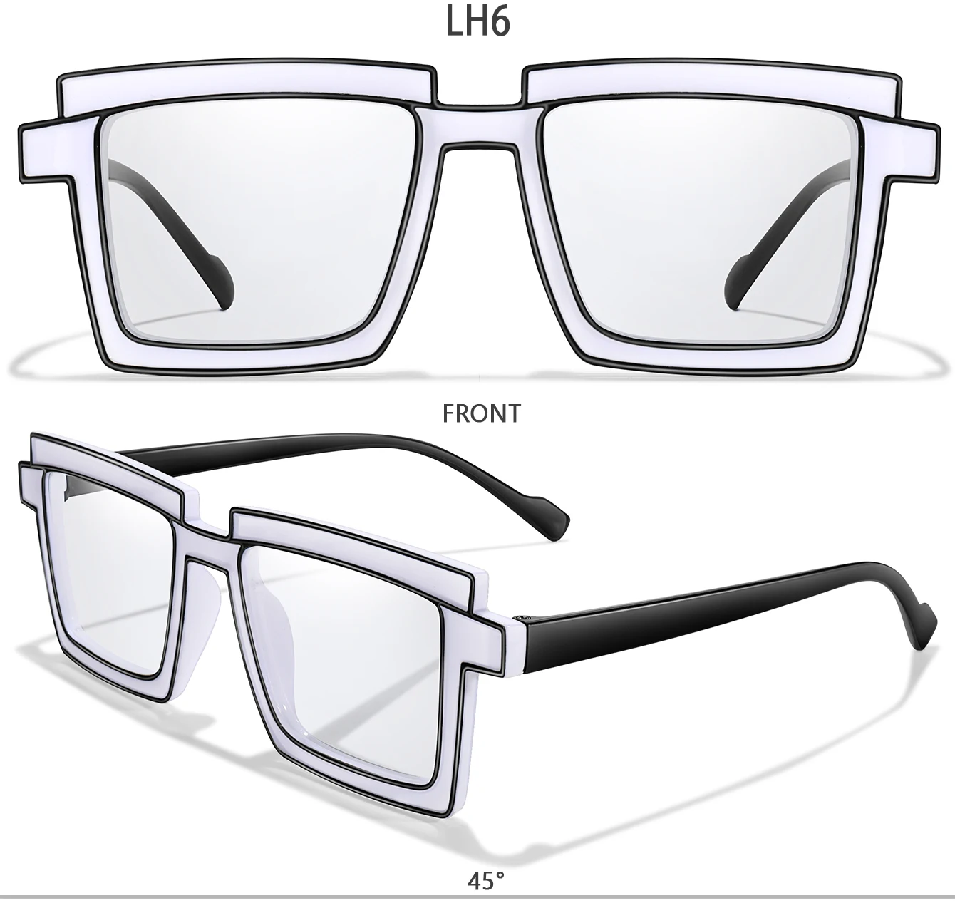 Modische Sonnenbrille für Damen, trendige, niedliche, quadratische, übergroße, transparente Sonnenbrille für den täglichen Outfit, Party, Reisen, Strandurlaub, mit Box – Detail 9