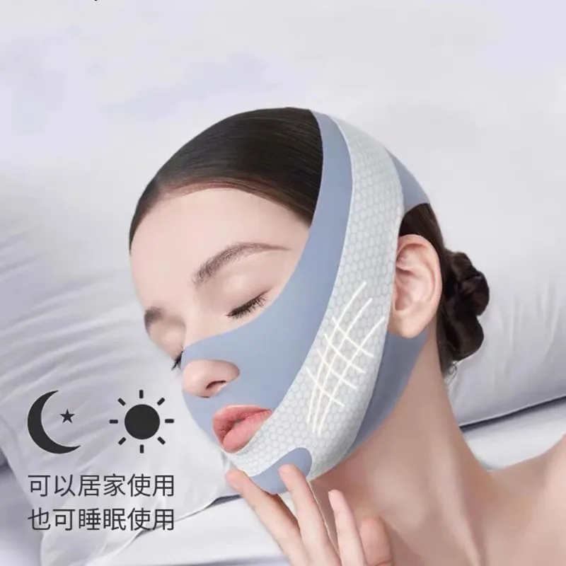 قناع جديد لشد الوجه على شكل حرف V، شريط تنحيف الوجه/حزام شد الذقن المضاد للتجاعيد لشد الوجه لإزالة الذقن المزدوجة/الطيات الناسولابية #4